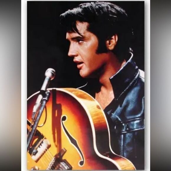 RARE Elvis Presley Portrait Painting Singing Rock n Roll Print Wall Art - Picture 5 of 7